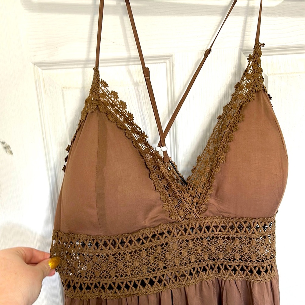 Brown 3xl crisscross back, dress.
